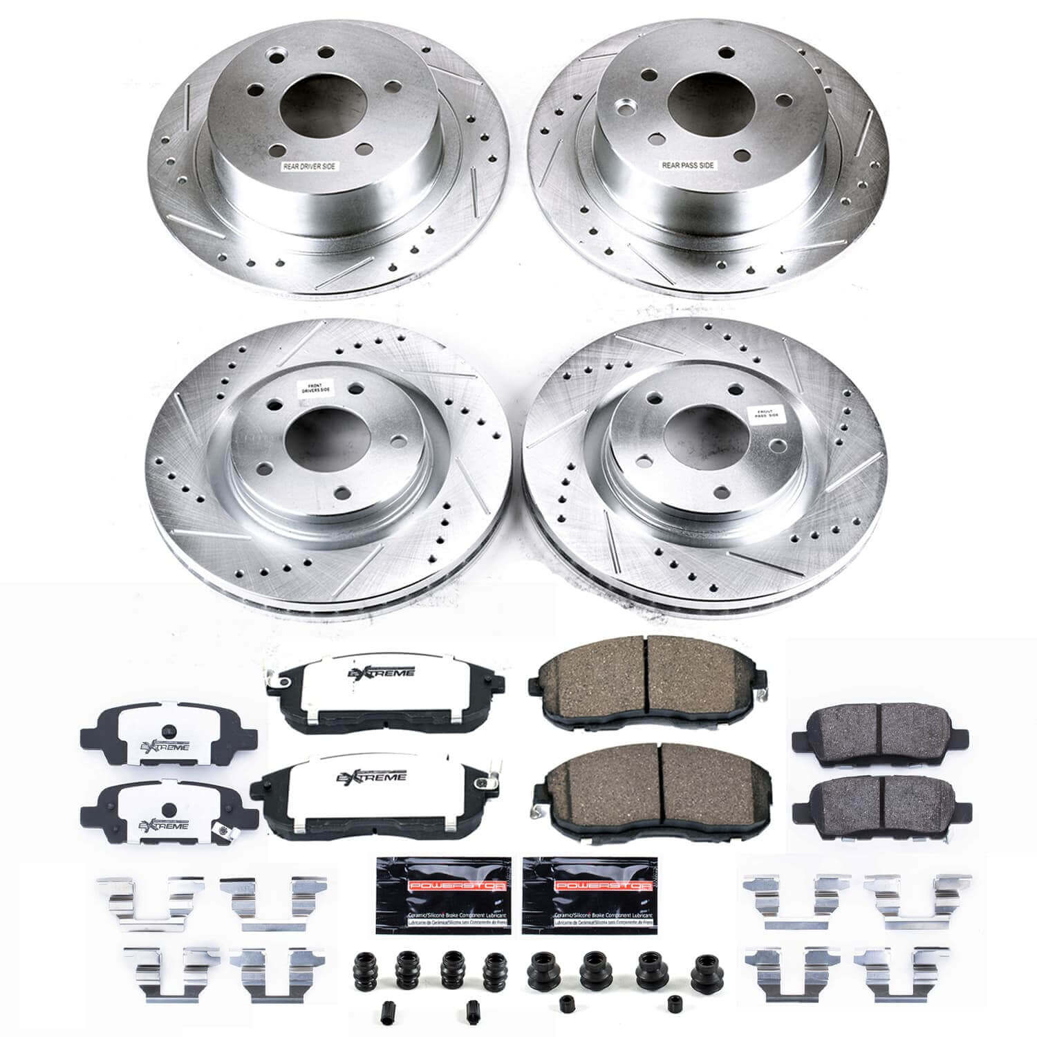 Power Stop K9141-26 - Front And Rear Z26 Street Warrior Pad And Rotor Kit vehicle fitment brake part