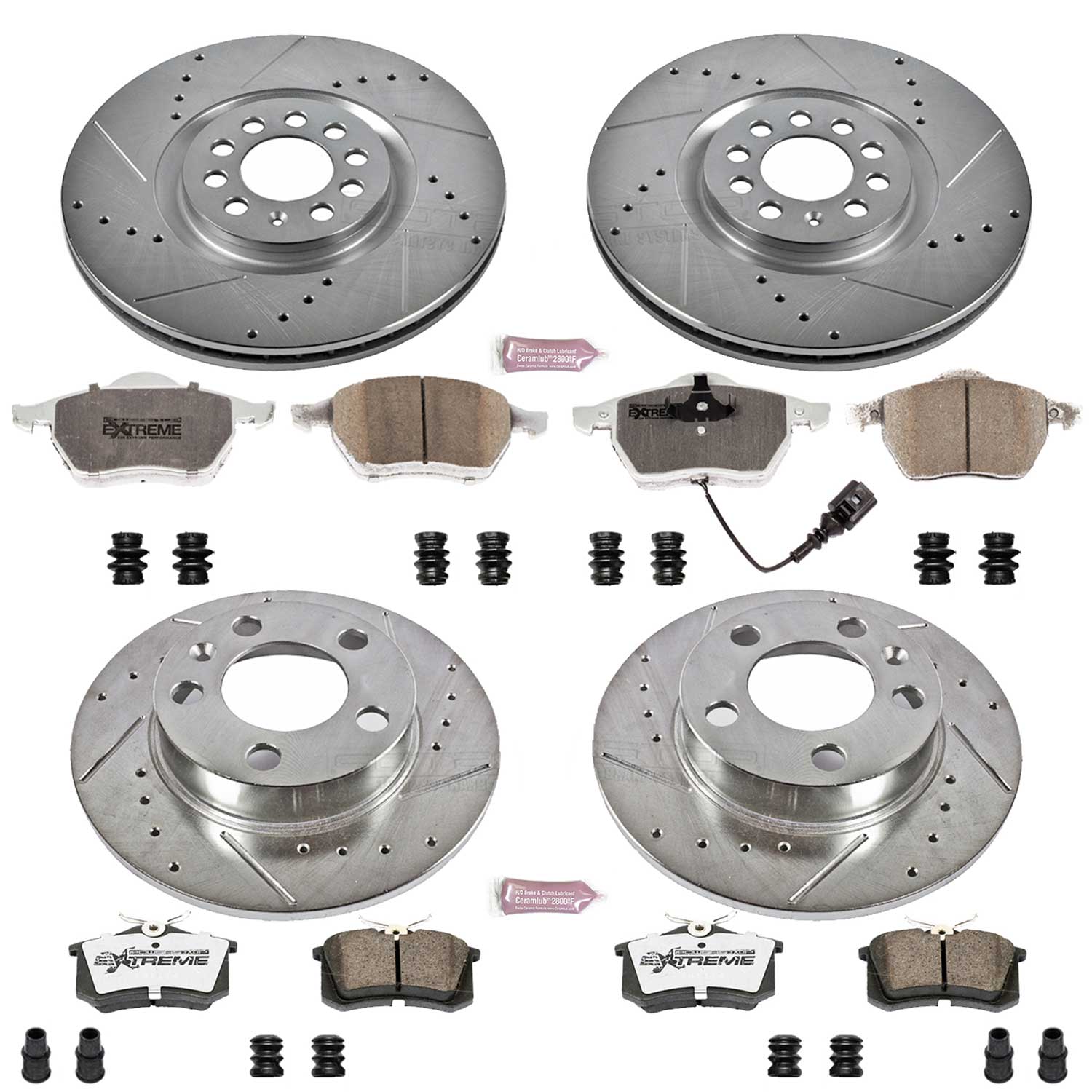 Power Stop K915-26 Z26 Extreme Street Warrior 1-Click Brake Kit (Front And Rear) for 2000-2006 Audi Tt product image