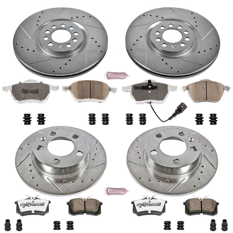Power Stop K915-26 Z26 Extreme Street Warrior 1-Click Brake Kit (Front And Rear) for 2000-2006 Audi Tt product image
