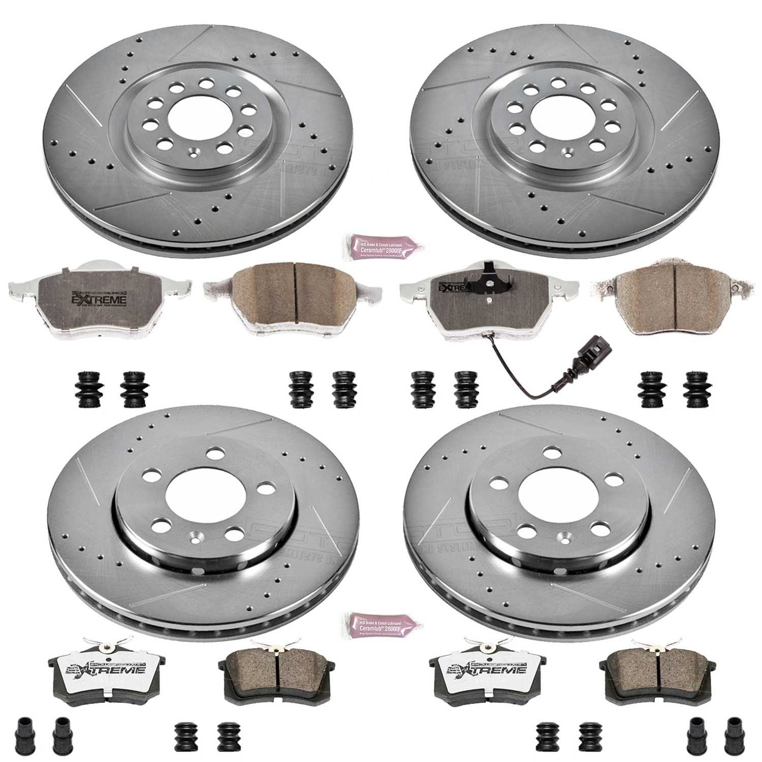 Power Stop K916-26 Z26 Extreme Street Warrior 1-Click Brake Kit (Front And Rear) for 2000-2006 Audi Tt product image