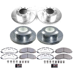 Power Stop K9191-36 Front And Rear Z36 Extreme Truck And Tow Pad And Rotor Kit for 2023-2024 Ford F-450 Super Duty product image
