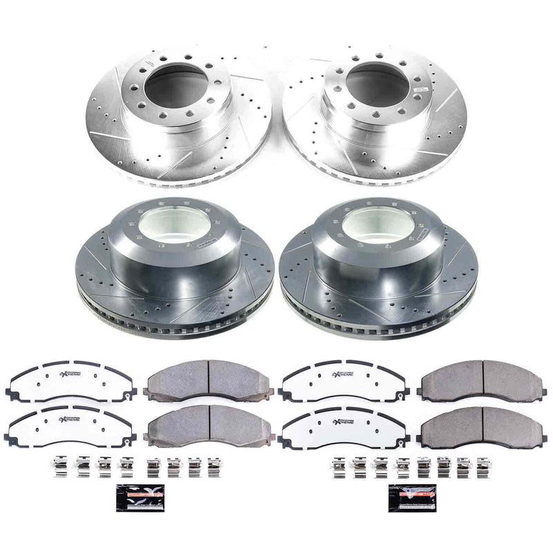 Power Stop K9191-36 Front And Rear Z36 Extreme Truck And Tow Pad And Rotor Kit for 2023-2024 Ford F-450 Super Duty product image