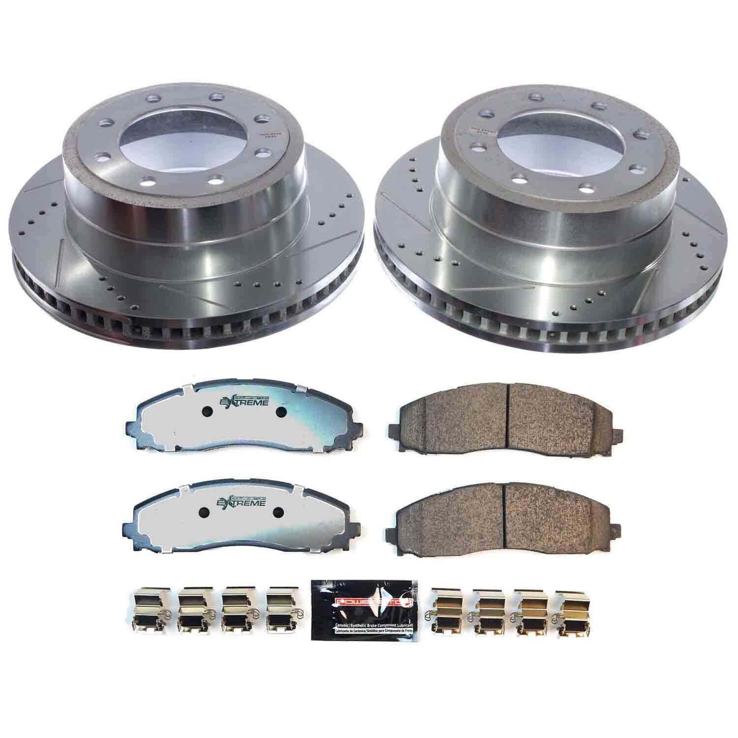 Power Stop K9212-36 Rear Z36 Truck And Tow Pad And Rotor Kit for 2023-2024 Ford F-250 Super Duty 4 Wheel Drive, Rear Wheel Drive product image