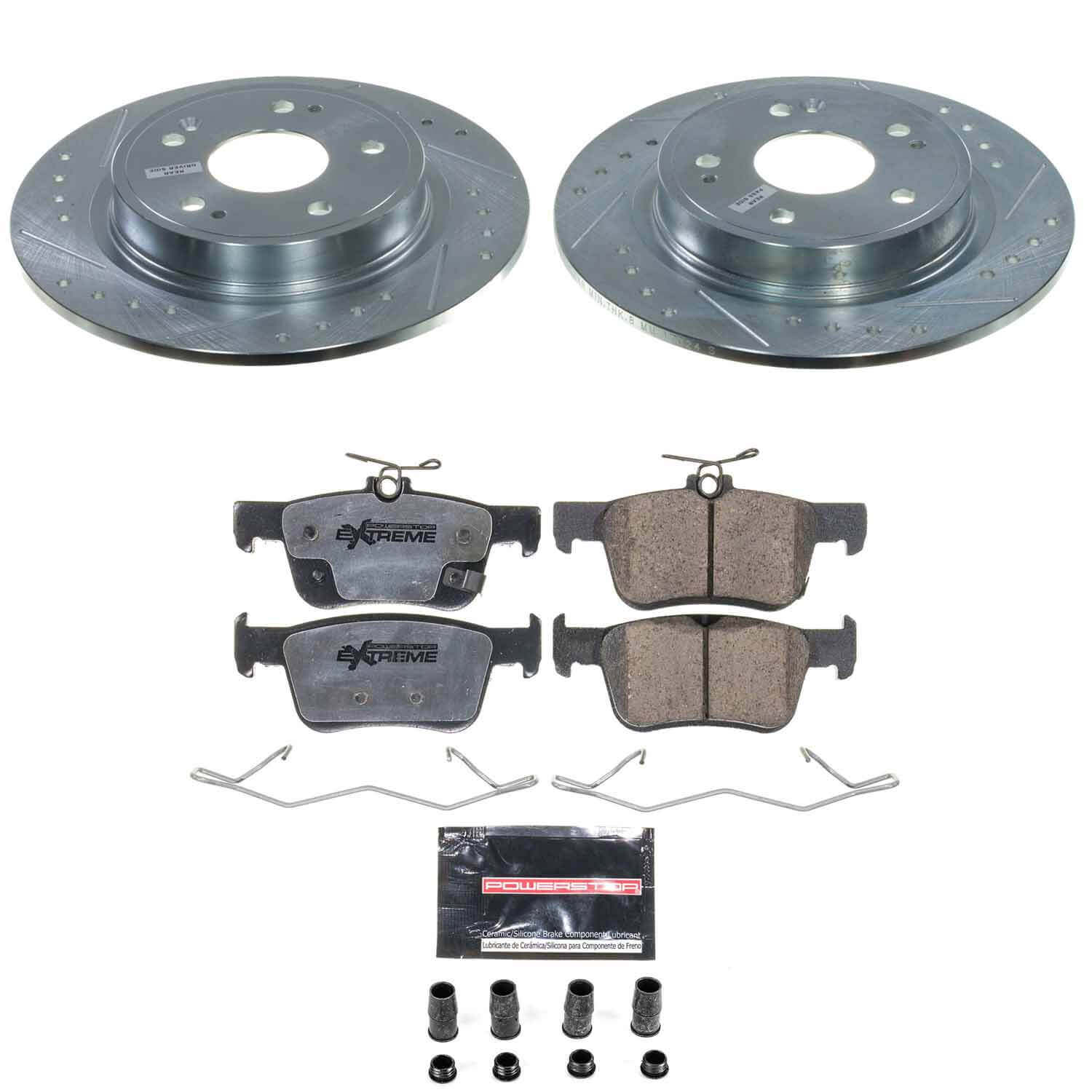Power Stop K9218-26 Rear Z26 Extreme Street Warrior 1-Click Pad And Rotor Kit for 2023 Acura Integra - product image