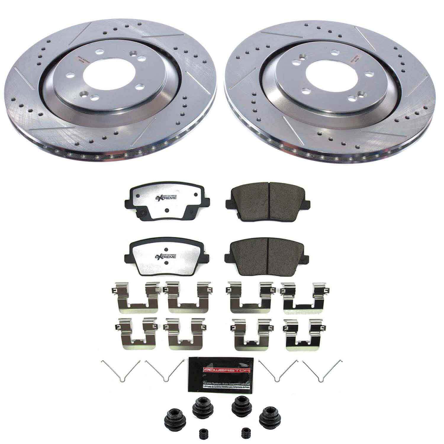 Power Stop K9222-26 Rear Z26 Extreme Street Warrior 1-Click Pad And Rotor Kit for 2019-2022 Hyundai Veloster N product image