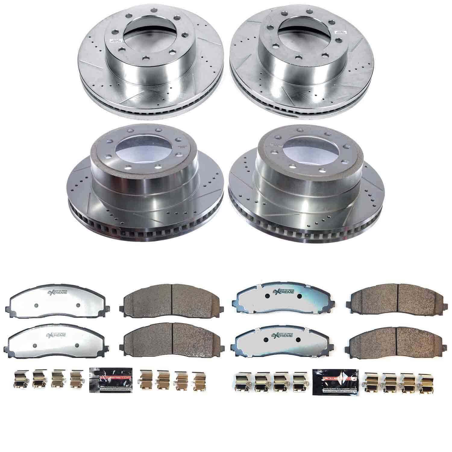 Power Stop K9224-36 Front And Rear Z36 Truck And Tow Pad And Rotor Kit for 2023-2024 Ford F-250 Super Duty 4 Wheel Drive product image