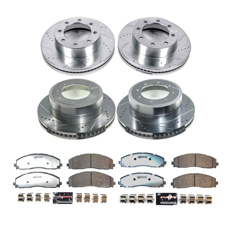Power Stop K9225-36 Front And Rear Z36 Truck And Tow Pad And Rotor Kit for 2023-2024 Ford F-350 Super Duty 4 Wheel Drive product image