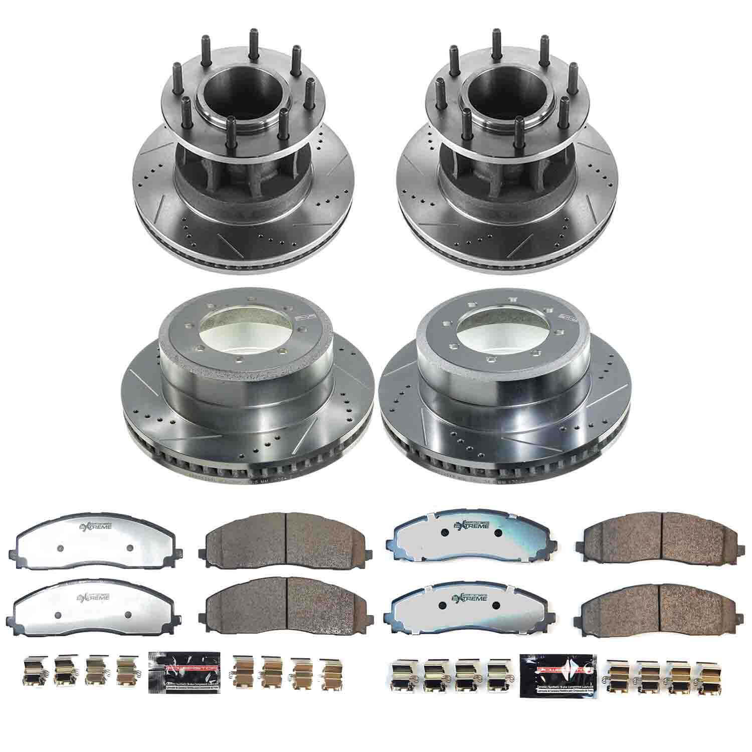 Power Stop K9227-36 Front And Rear Z36 Truck And Tow Pad And Rotor Kit for 2023-2024 Ford F-350 Super Duty Rear Wheel Drive product image