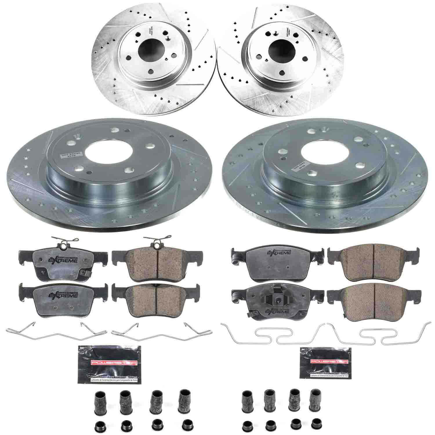 Power Stop K9233-26 Front And Rear Z26 Extreme Street Warrior 1-Click Pad And Rotor Kit for 2023 Acura Integra - product image