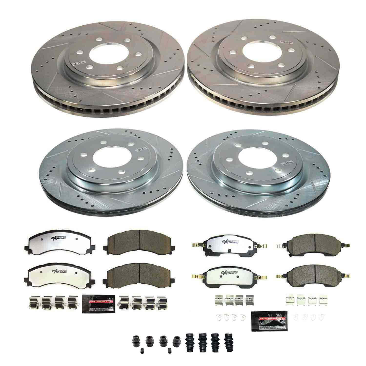 Power Stop K9244-36 Front And Rear Z36 Extreme Truck And Tow Pad And Rotor Kit for 2022-2024 Ford Bronco Raptor product image