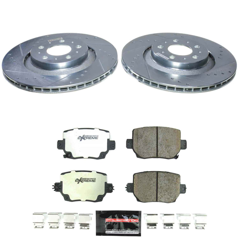 Power Stop K9254-26 Z26 Extreme Street Warrior 1-Click Pad And Rotor Kit for 2020-2024 Tesla Model Y Performance product image