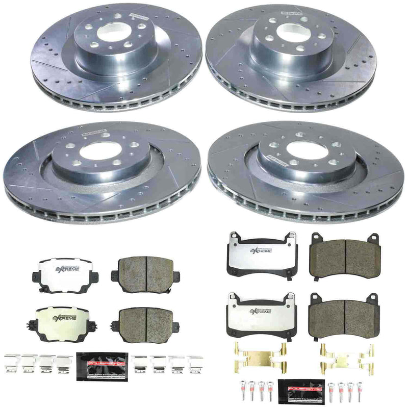 Power Stop K9255-26 Z26 Extreme Street Warrior 1-Click Pad And Rotor Kit for 2020-2024 Tesla Model Y Performance product image