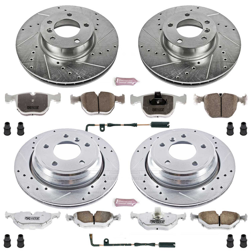 Power Stop K946-26 Z26 Extreme Street Warrior 1-Click Brake Kit (Front And Rear) for 2000-2003 BMW 540I Station Wagon product image