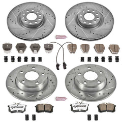 Power Stop K950-26 Z26 Extreme Street Warrior 1-Click Brake Kit (Front And Rear) for 2002-2004 Audi A6 product image