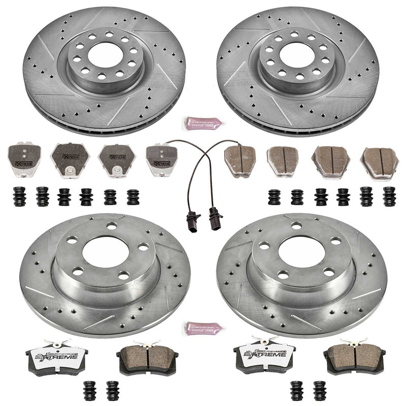 Power Stop K950-26 Z26 Extreme Street Warrior 1-Click Brake Kit (Front And Rear) for 2002-2004 Audi A6 product image