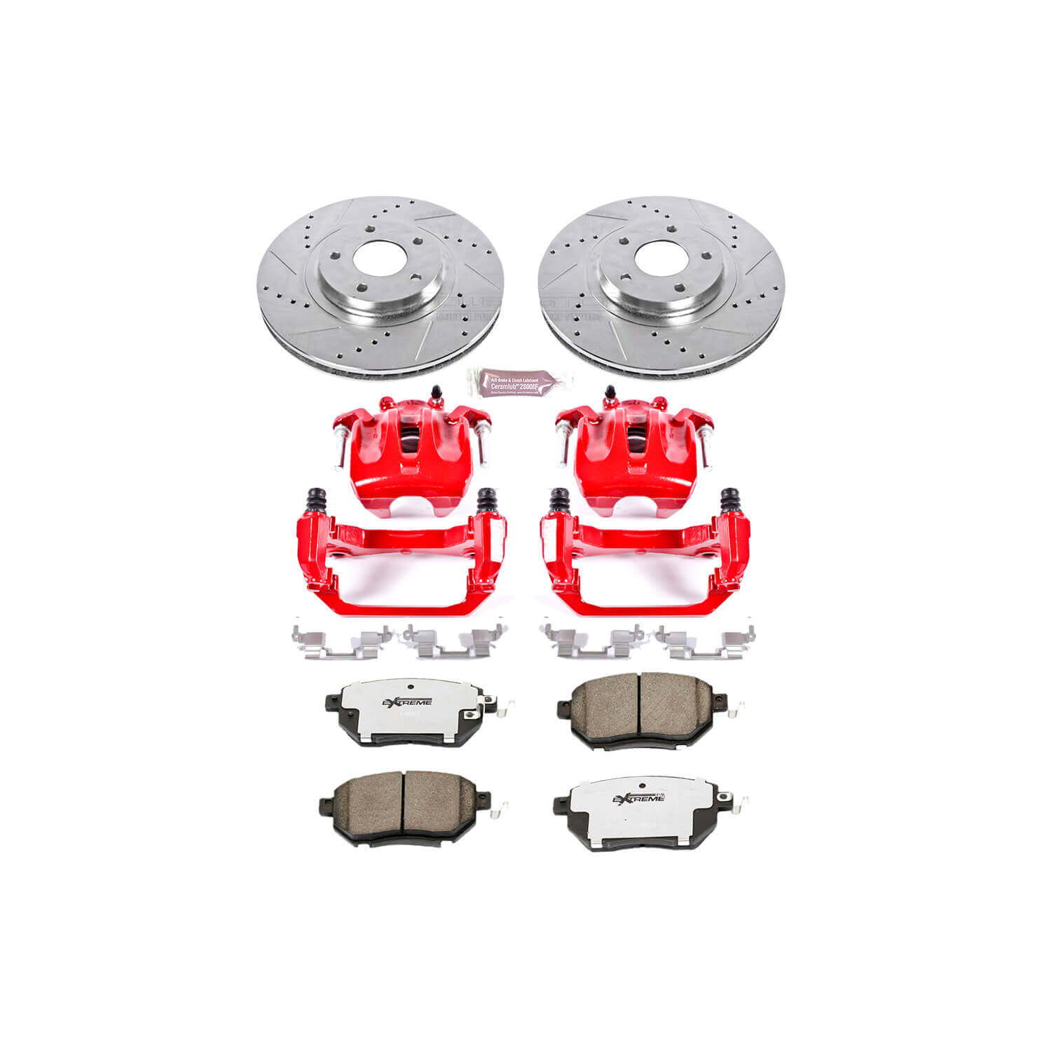 Power Stop KC091A-26 Z26 Extreme Street Warrior 1-Click Brake Kit With Calipers (Front) for 2003-2011 Nissan Murano product image