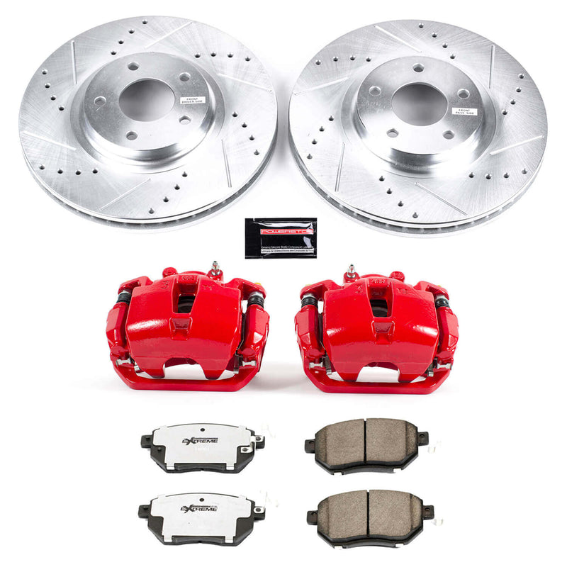 Power Stop KC091B-26 Z26 Extreme Street Warrior 1-Click Brake Kit With Calipers (Front) for 2003-2005 INFINITI FX35 product image