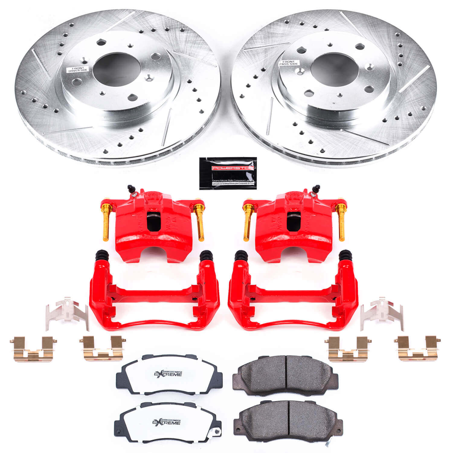 Power Stop KC1037-26 Z26 Extreme Street Warrior 1-Click Brake Kit With Calipers (Front) for 1993-1996 Honda Prelude Vtec product image