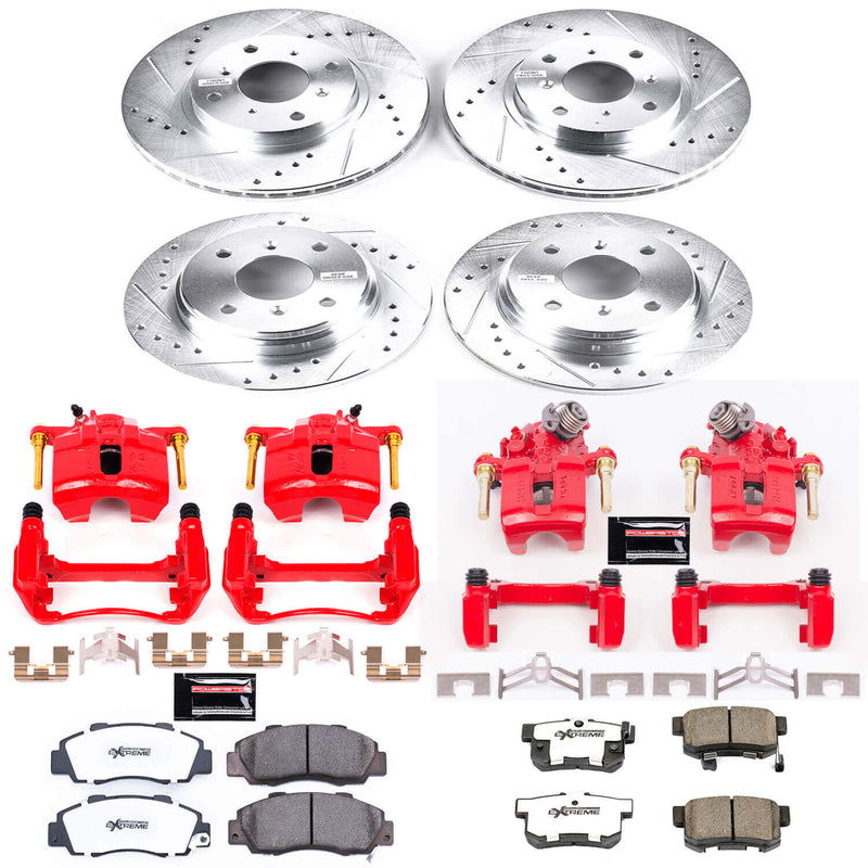 Power Stop KC1038-26 Z26 Extreme Street Warrior 1-Click Brake Kit With Calipers (Front And Rear) for 1993-1996 Honda Prelude Vtec product image