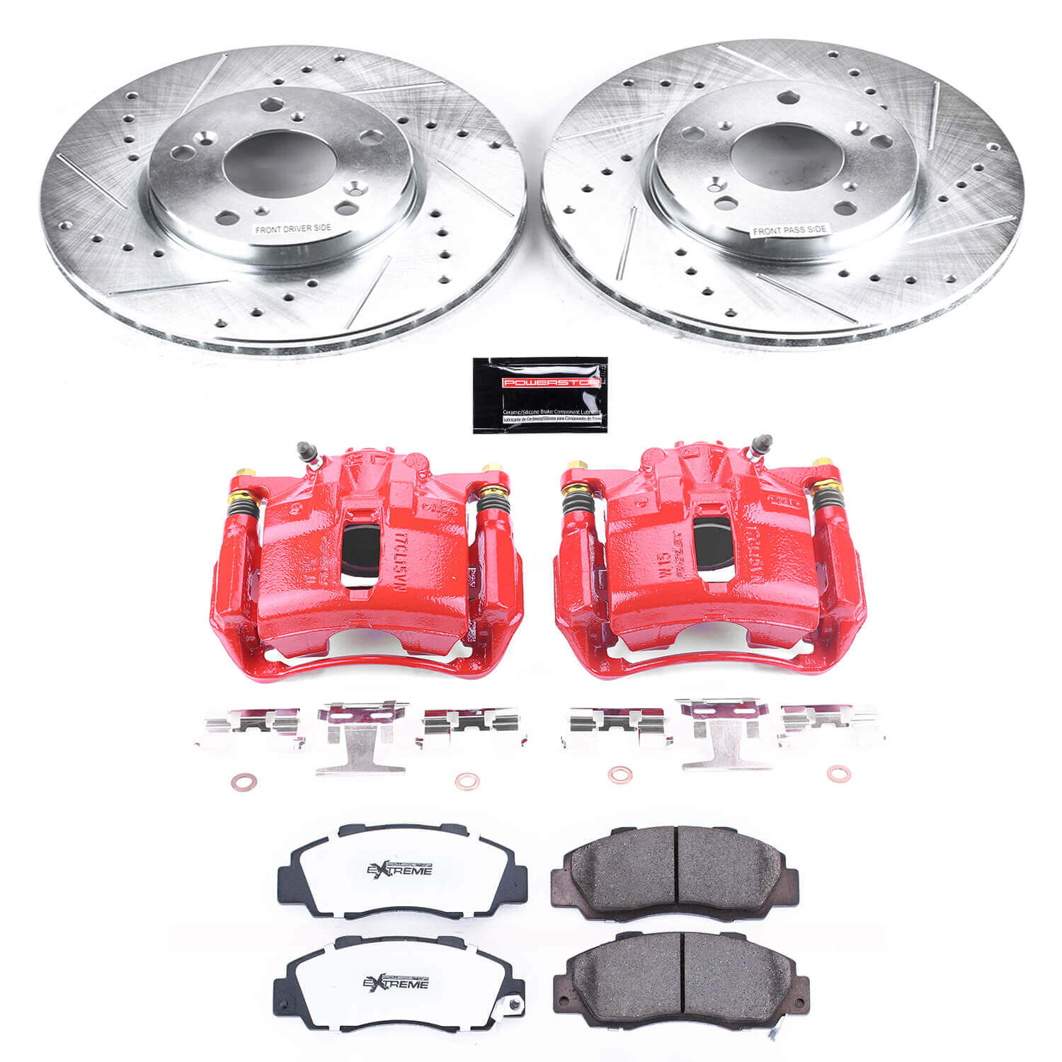 Power Stop KC1041-26 - Z26 Street Warrior 1-Click Front Brake Kit With Calipers vehicle fitment brake part