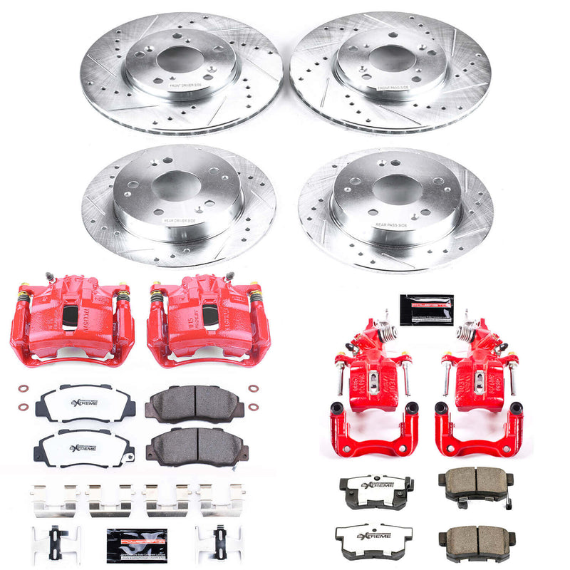 Power Stop KC1042A-26 - Z26 Street Warrior 1-Click Front And Rear Brake Kit With Calipers vehicle fitment brake part