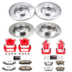 Power Stop KC1047-26 Z26 Extreme Street Warrior 1-Click Brake Kit With Calipers (Front And Rear) for 2003-2007 Honda Accord Coupe (2 Door) product image
