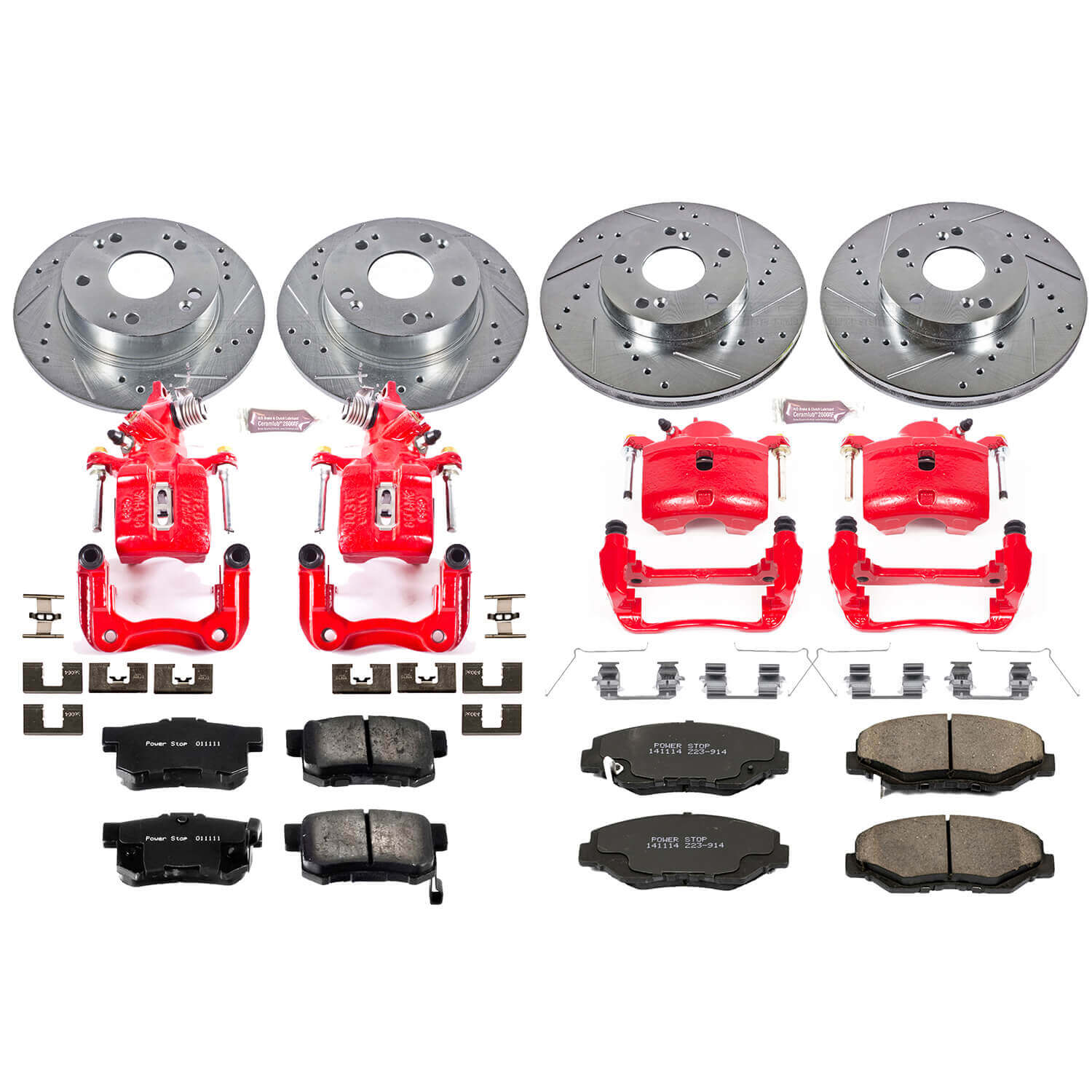 Power Stop KC1047 Z23 Evolution Sport Performance 1-Click Brake Kit With Calipers (Front And Rear) for 2003-2007 Honda Accord Coupe (2 Door) product image
