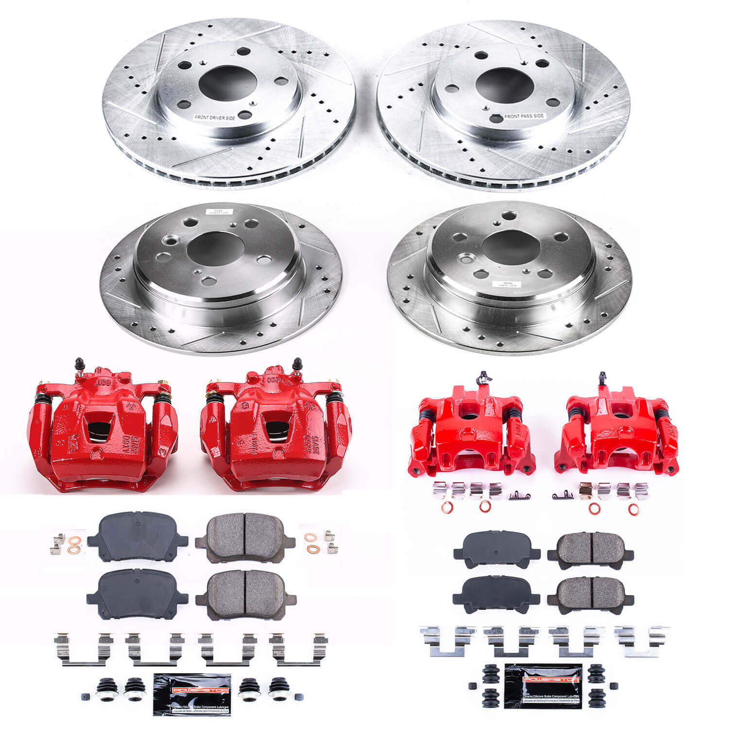 Power Stop KC1060A Z23 Evolution Sport Performance Pad And Rotor Kit With Calipers for 2000-2001 Toyota Camry product image