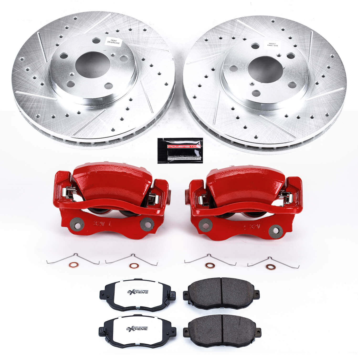 Power Stop KC1077-26 Z26 Street Warrior 1-Click Front Brake Kit With Calipers for 2001-2005 Lexus IS300 product image