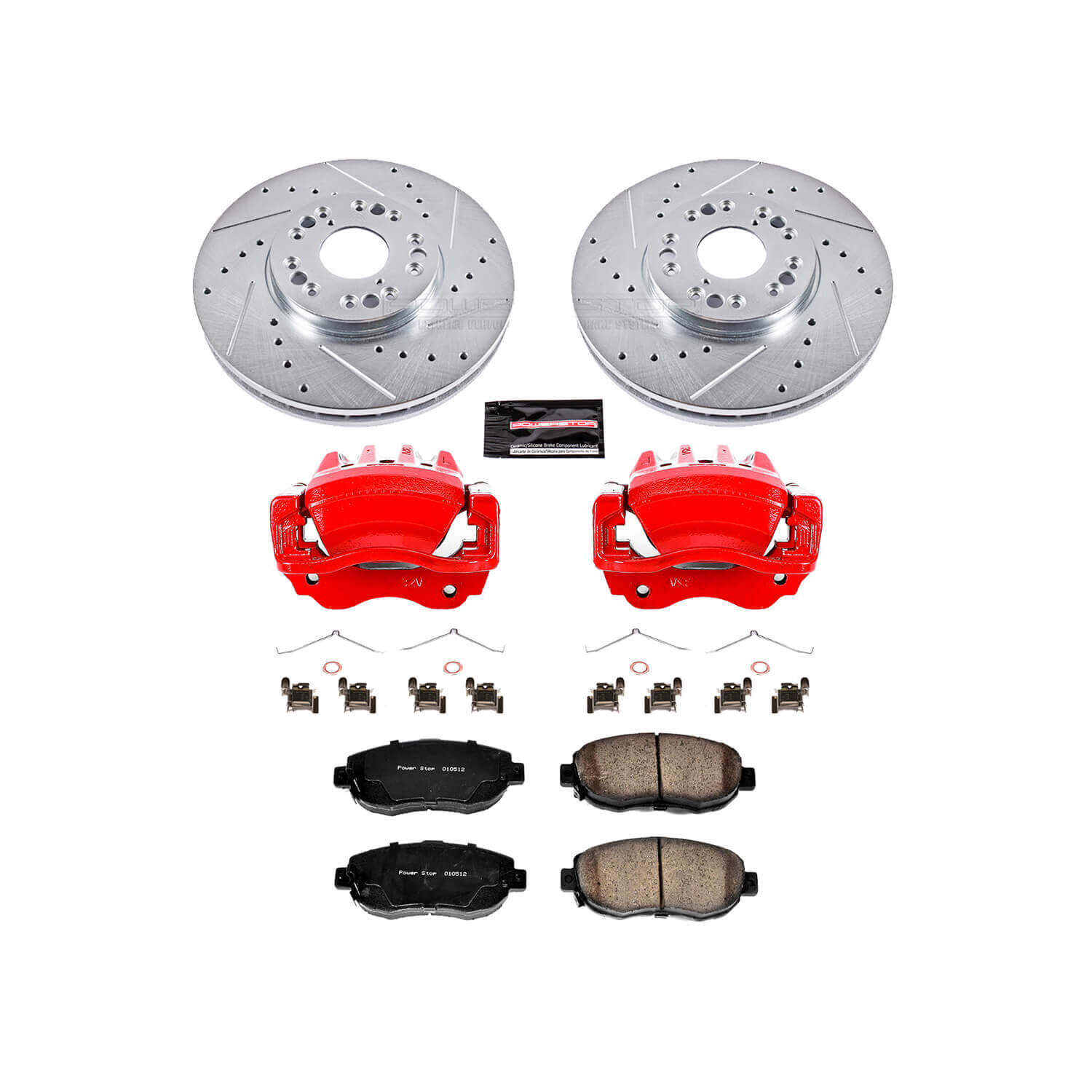 Power Stop KC1077A - Z23 Evolution Sport Performance 1-Click Drilled And Slotted Front Brake Kit With Calipers vehicle fitment brake part
