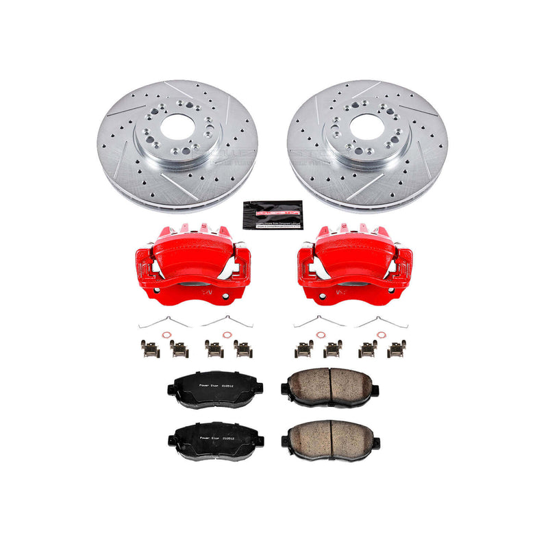 Power Stop KC1077A - Z23 Evolution Sport Performance 1-Click Drilled And Slotted Front Brake Kit With Calipers vehicle fitment brake part