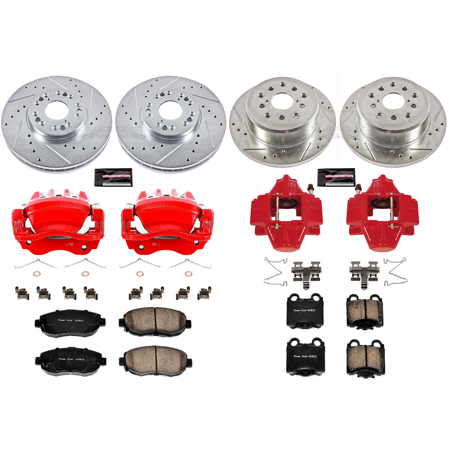 Power Stop KC1079 Z23 Evolution Sport Performance 1-Click Drilled And Slotted Front And Rear Brake Kit With Calipers for 1998-2010 Lexus GS300 product image