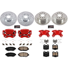 Power Stop KC1079A Z23 Evolution Sport Performance 1-Click Drilled And Slotted Front And Rear Brake Kit With Calipers for 2001-2005 Lexus IS300 product image