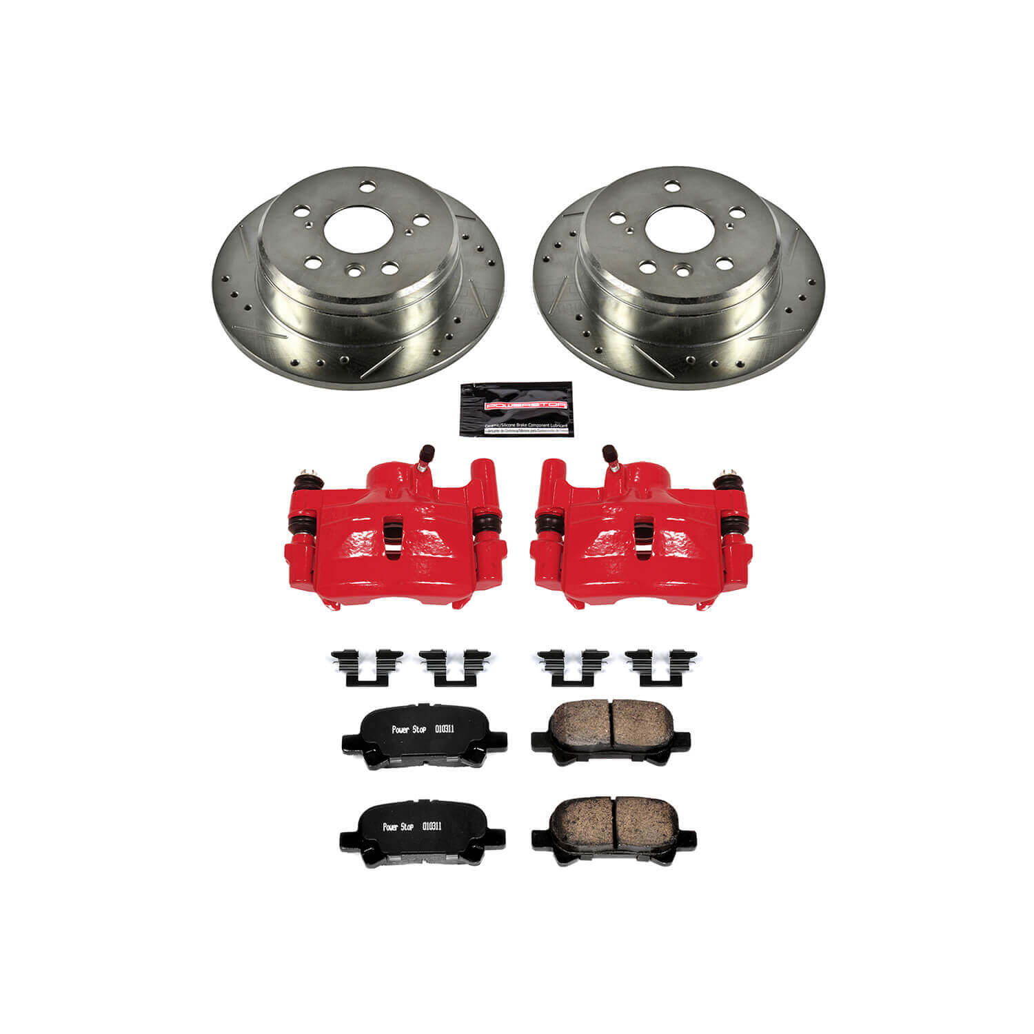Power Stop KC1083 Z23 Evolution Sport Performance 1-Click Drilled And Slotted Rear Brake Kit With Calipers for 1999 Toyota Solara product image
