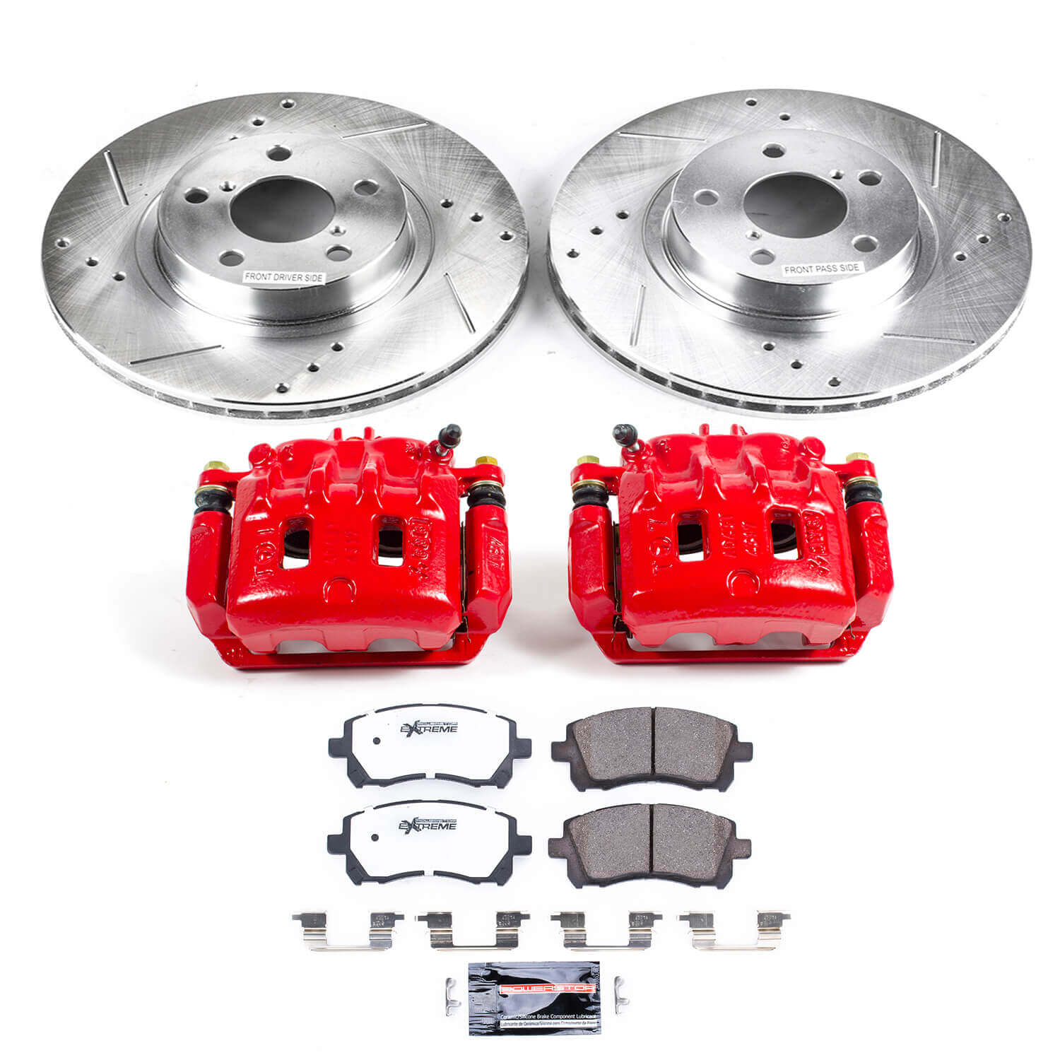 Power Stop KC1120-26 Z26 Extreme Street Warrior 1-Click Brake Kit With Calipers (Front) for 1997-2002 Subaru Forester product image