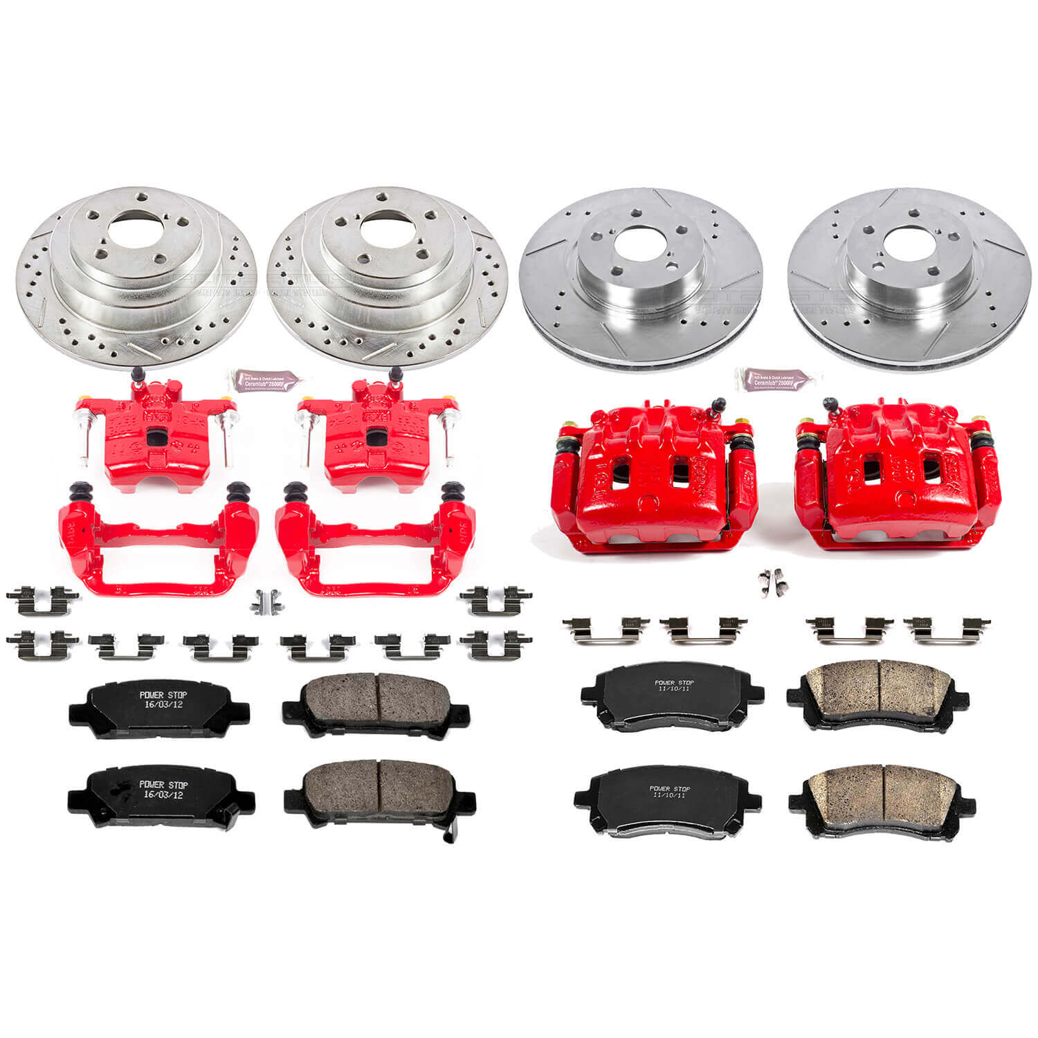 Power Stop KC1122 Z23 Evolution Sport Performance 1-Click Brake Kit With Calipers (Front And Rear) for 1998-2002 Subaru Forester - product image