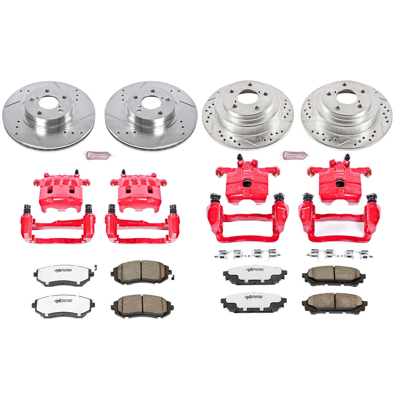 Power Stop KC1127-26 - Z26 Extreme Street Warrior 1-Click Brake Kit With Calipers (Front And Rear) vehicle fitment brake part