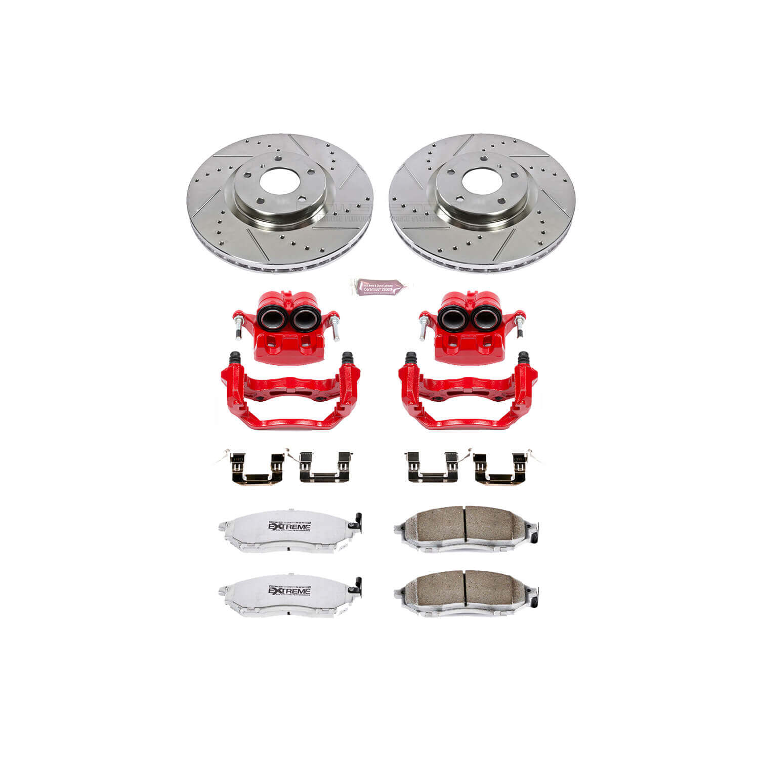 Power Stop KC112A-26 Z26 Extreme Street Warrior 1-Click Brake Kit With Calipers (Front) for 2005-2009 INFINITI G35 - - product image