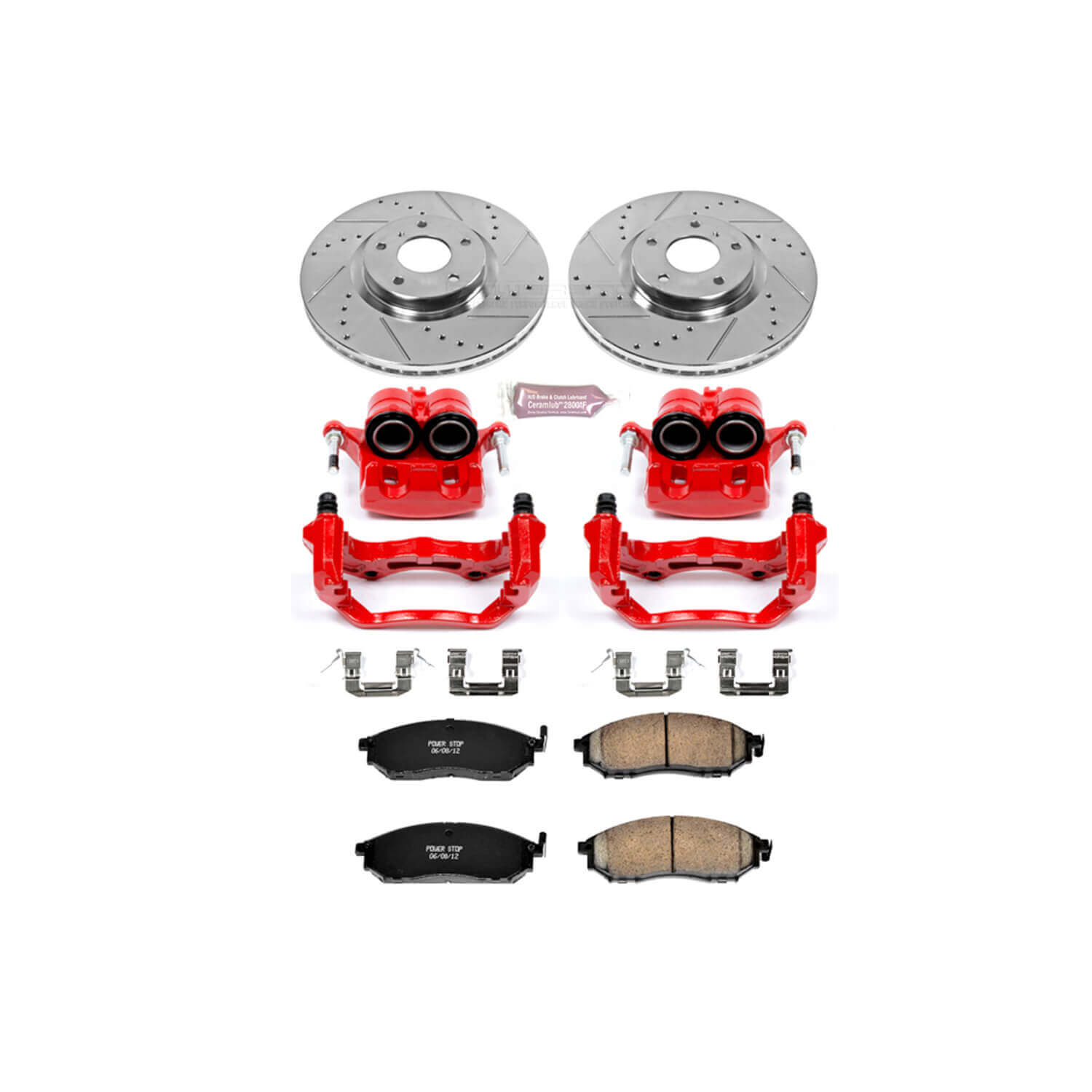 Power Stop KC112A Z23 Evolution Sport Performance 1-Click Brake Kit With Calipers (Front) for 2005-2009 INFINITI G35 - - product image