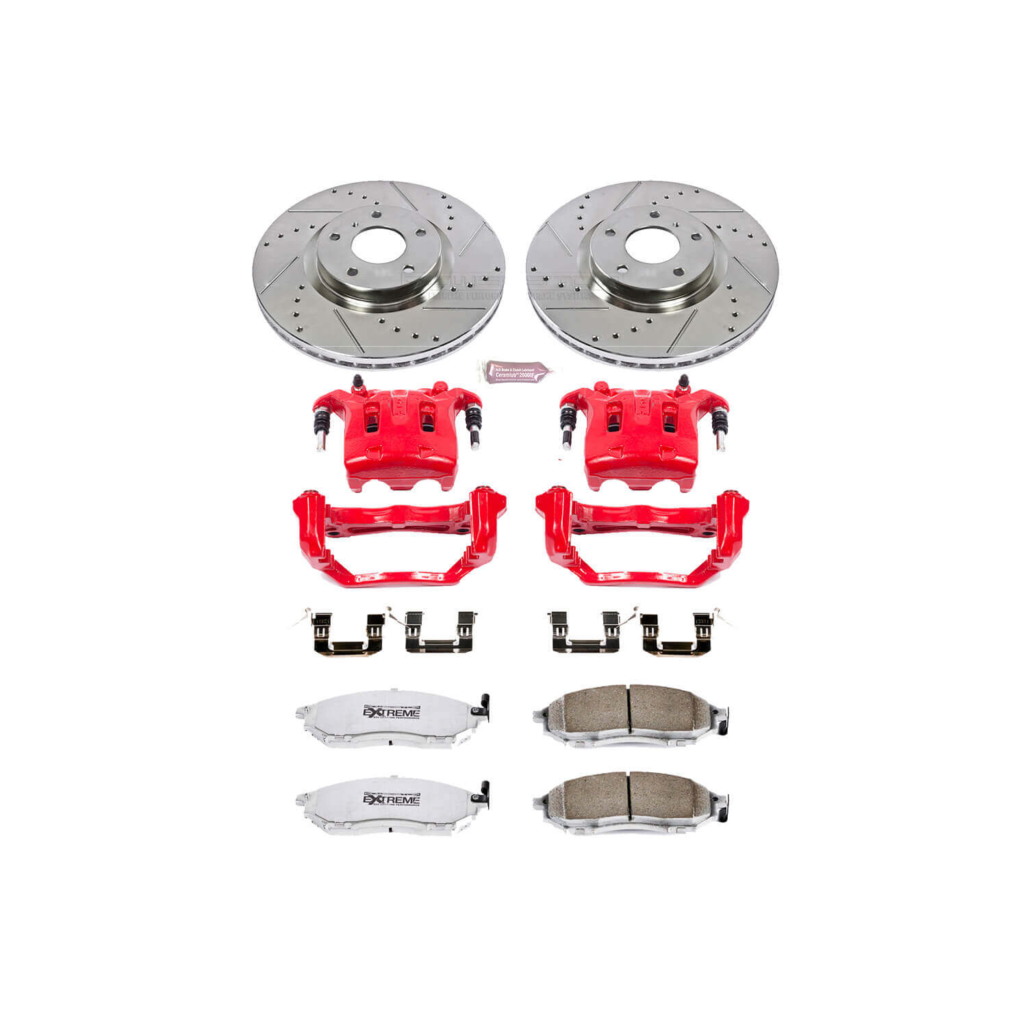 Power Stop KC112B-26 Z26 Extreme Street Warrior 1-Click Brake Kit With Calipers (Front) for 2006-2019 INFINITI EX35 product image