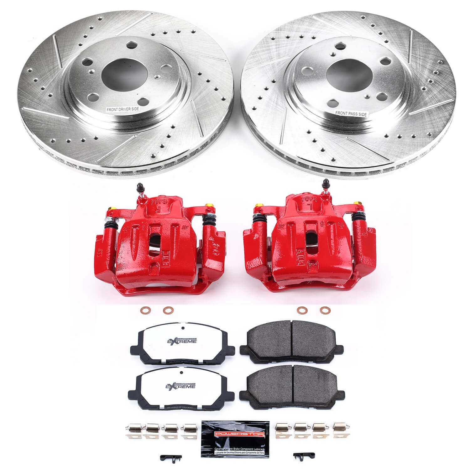 Power Stop KC1137-36 Z36 Extreme Performance Truck And Tow 1-Click Front Brake Kit With Calipers for 2001-2007 Toyota Highlander product image
