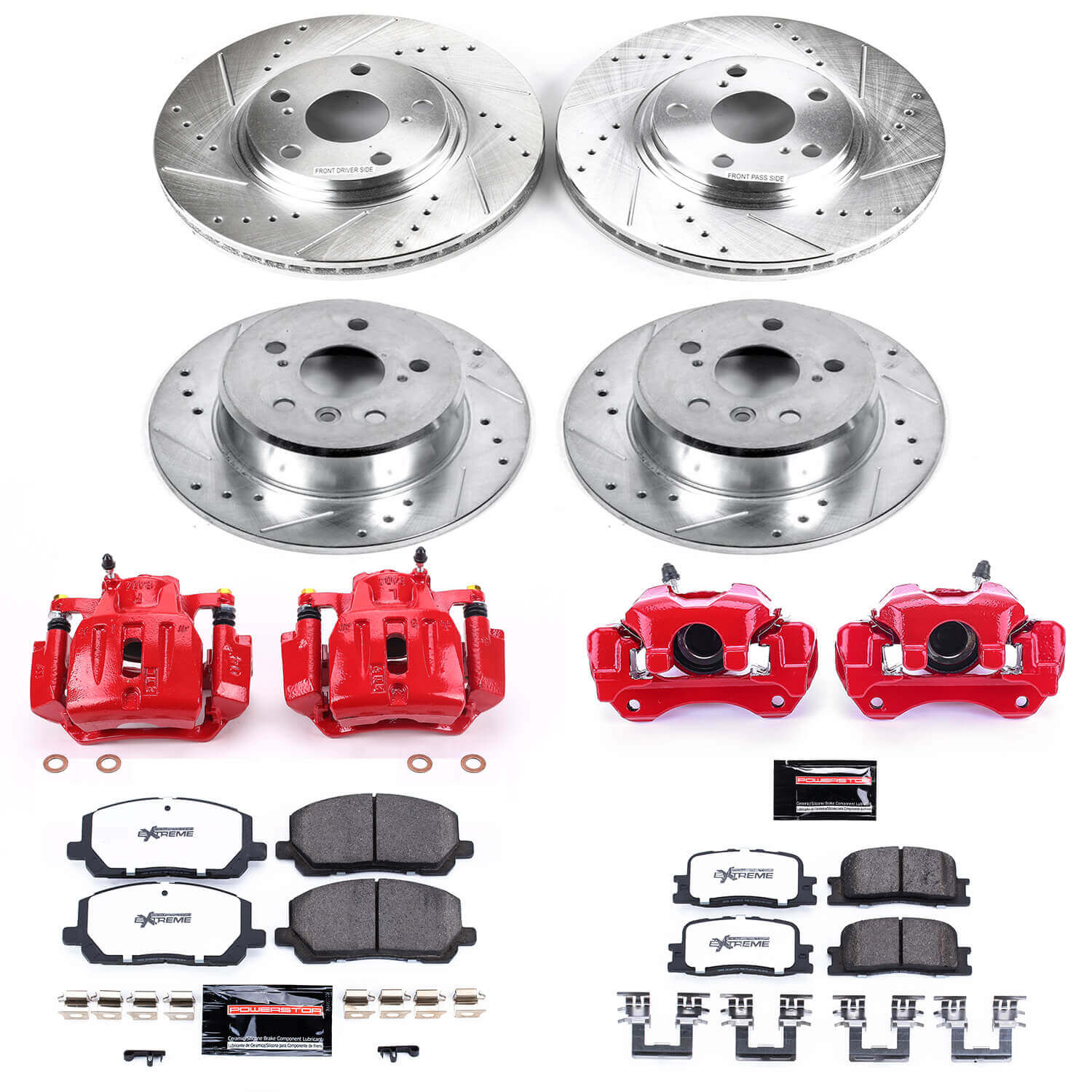 Power Stop KC1139-36 Z36 Extreme Performance Truck And Tow 1-Click Pad And Rotor Kit With Calipers for 2001-2003 Toyota Highlander Front Wheel Drive product image