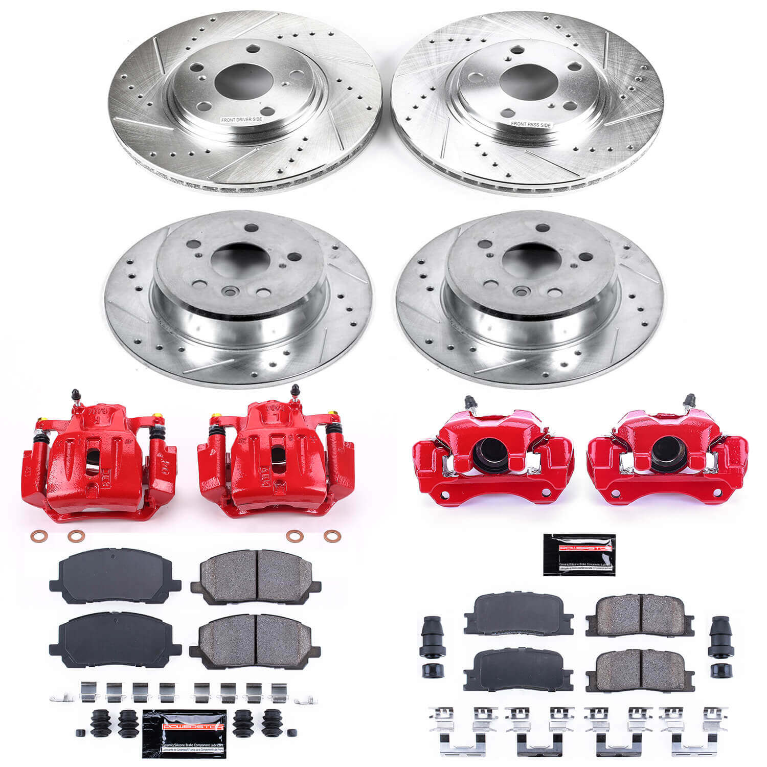 Power Stop KC1139 Z23 Evolution Sport Performance Pad And Rotor Kit With Calipers for 2001-2003 Toyota Highlander Front Wheel Drive product image