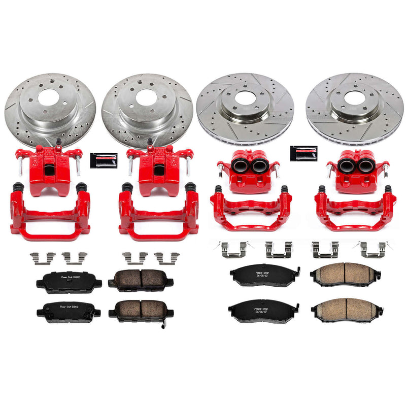 Power Stop KC114 Z23 Evolution Sport Performance 1-Click Brake Kit With Calipers (Front And Rear) for 2005-2009 INFINITI G35 - - product image