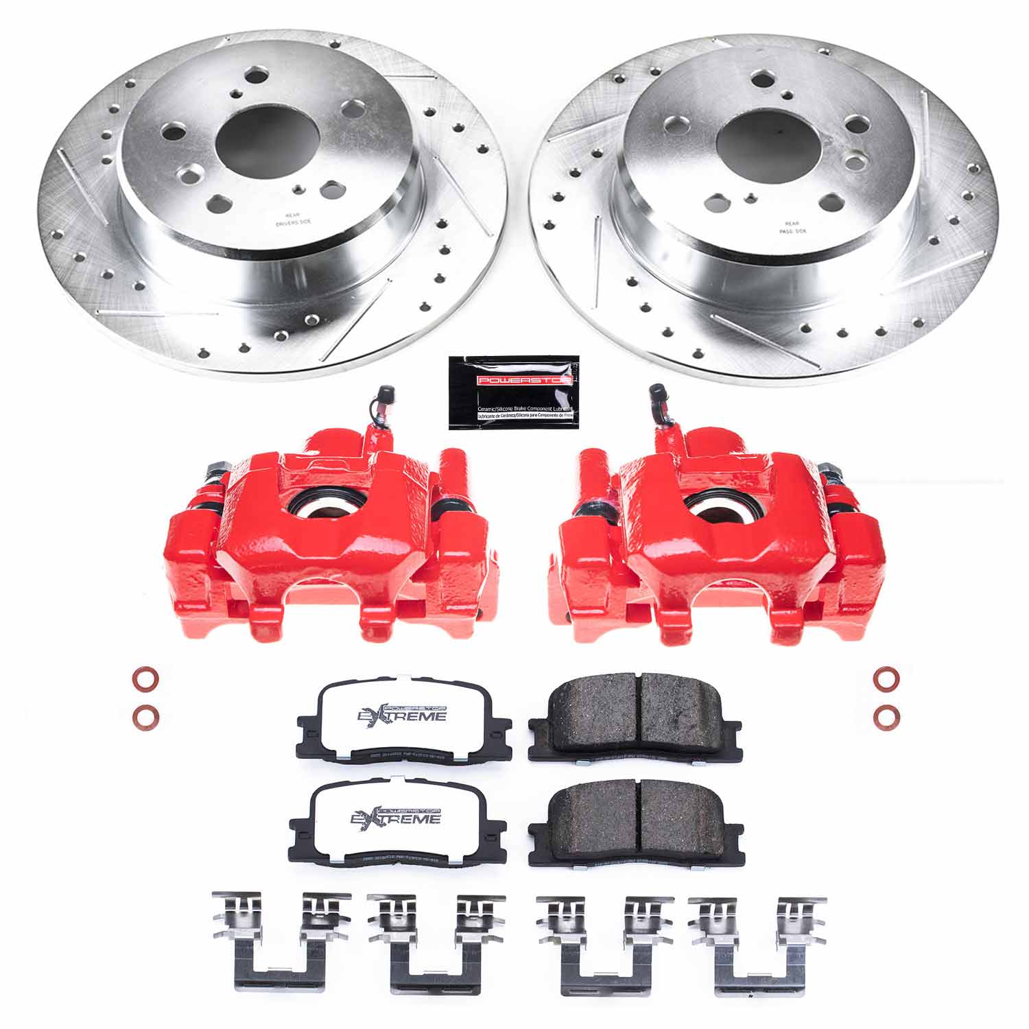 Power Stop KC1148A-36 Z36 Extreme Performance Truck And Tow 1-Click Pad And Rotor Kit With Calipers for 2001-2003 Toyota Highlander All Wheel Drive product image