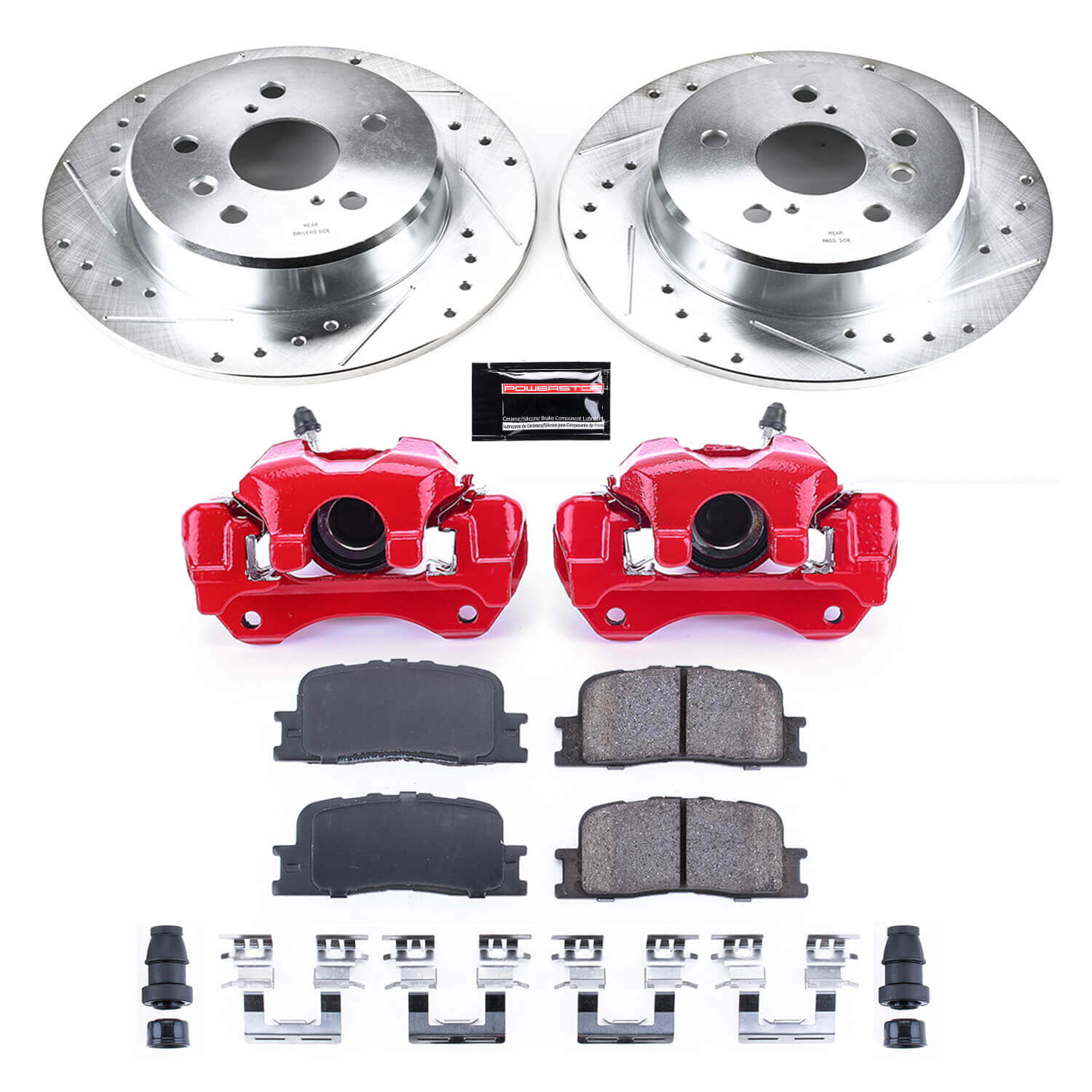Power Stop KC1148A Z23 Evolution Sport Performance Pad And Rotor Kit With Calipers for 2001-2003 Toyota Highlander All Wheel Drive product image