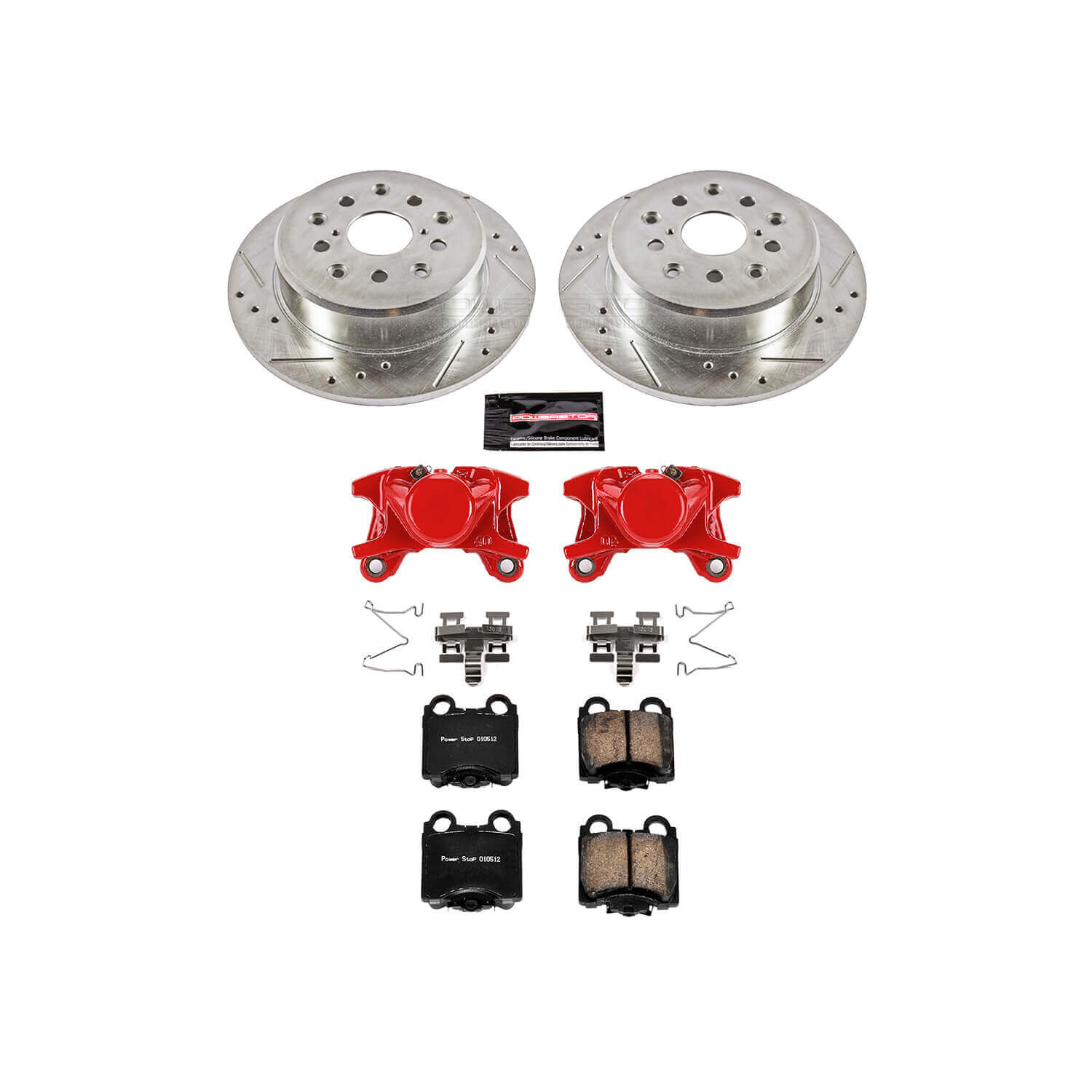 Power Stop KC1149A Z23 Evolution Sport Performance 1-Click Drilled And Slotted Rear Brake Kit With Calipers for 2001-2005 Lexus IS300 product image