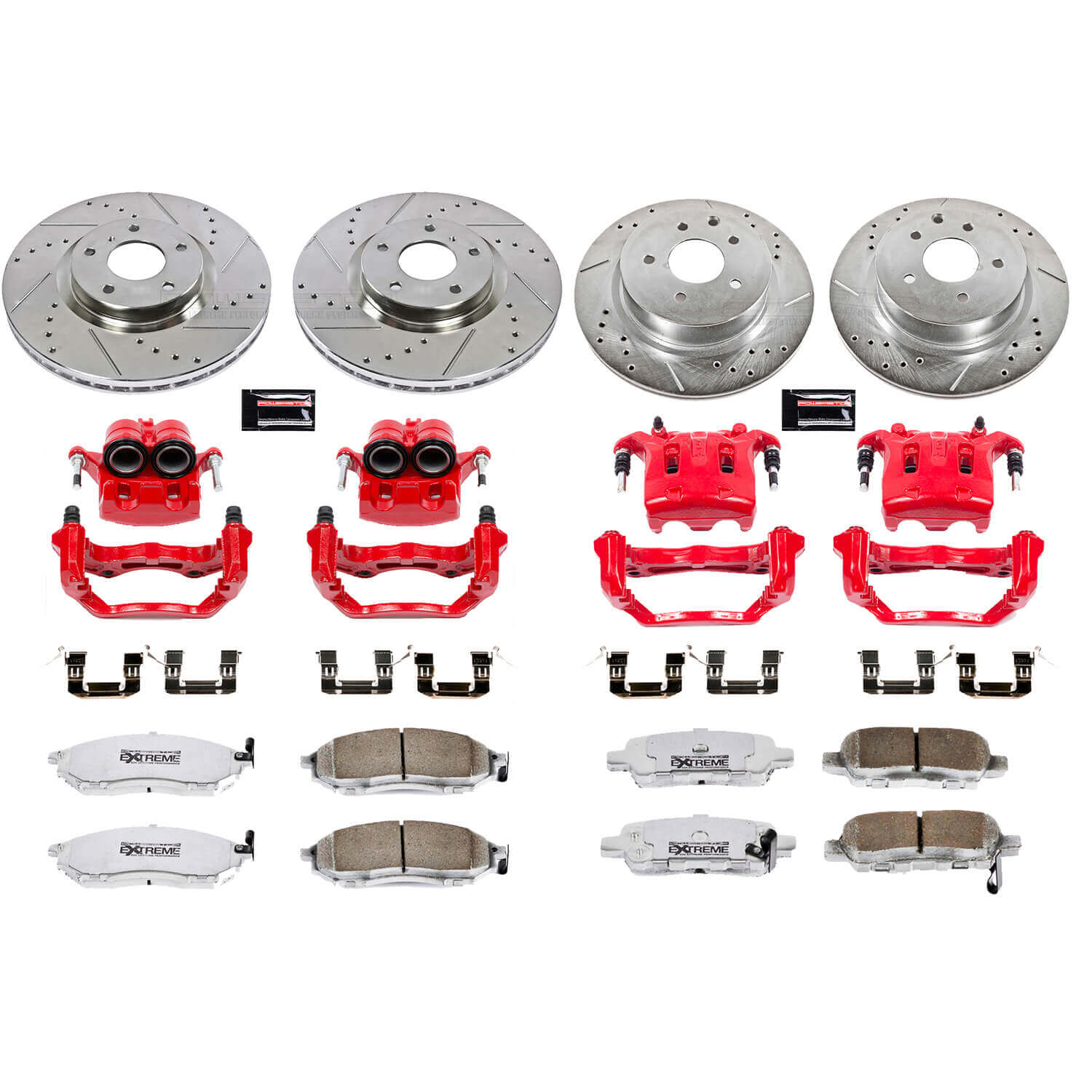 Power Stop KC114A-26 - Z26 Extreme Street Warrior 1-Click Brake Kit With Calipers (Front And Rear) vehicle fitment brake part