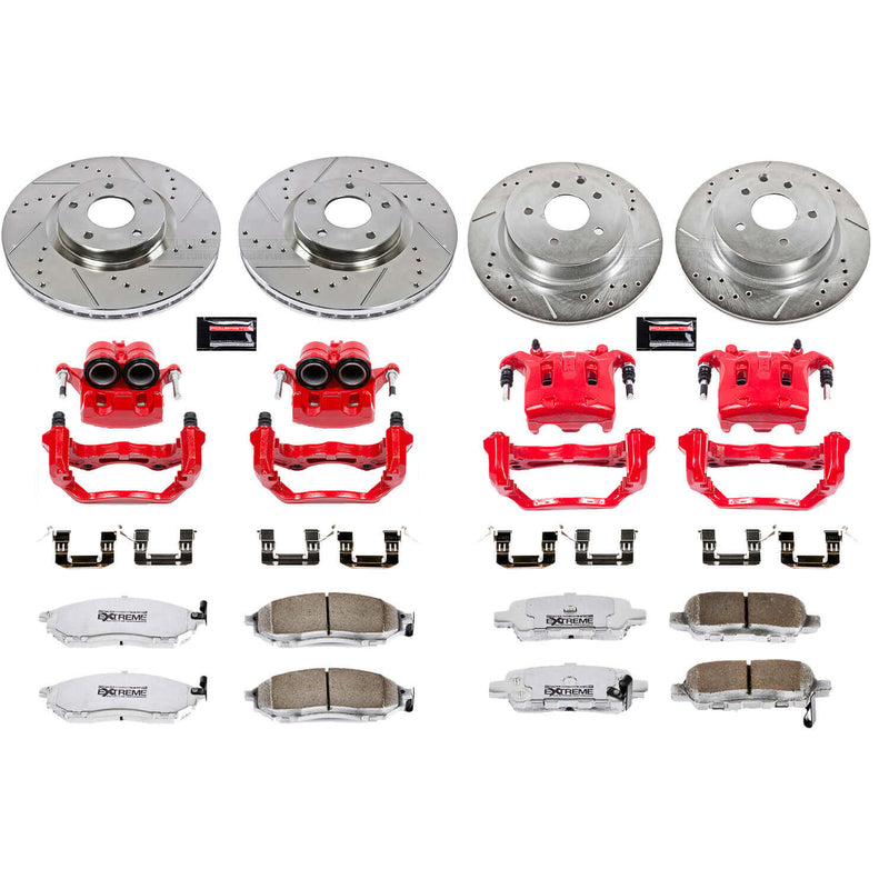 Power Stop KC114A-26 - Z26 Extreme Street Warrior 1-Click Brake Kit With Calipers (Front And Rear) vehicle fitment brake part