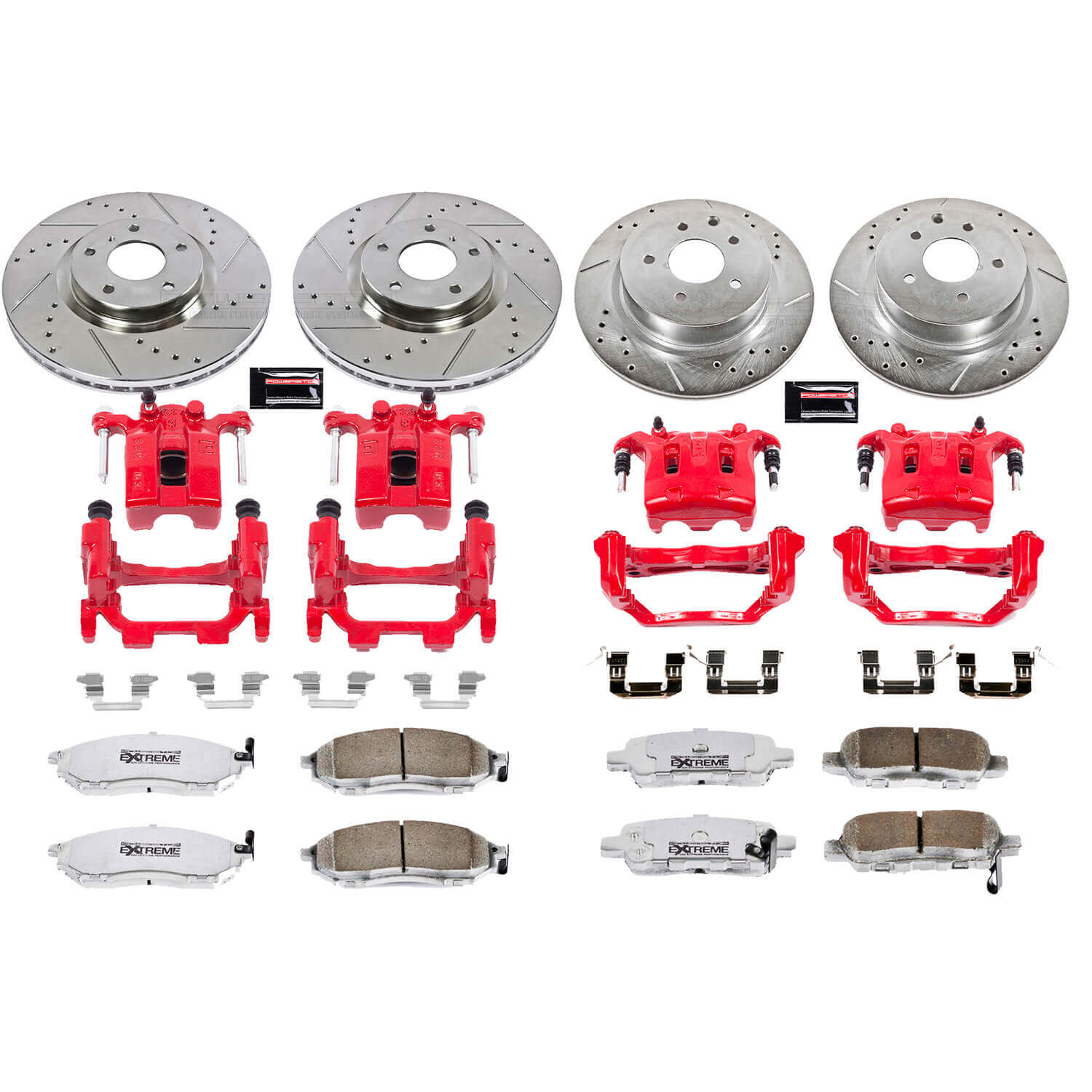 Power Stop KC114B-26 Z26 Extreme Street Warrior 1-Click Brake Kit With Calipers (Front And Rear) for 2009-2013 INFINITI G25 product image